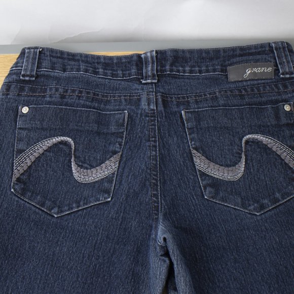 Grane Straight Fit 9 (28 X 31) Women's Denim Jeans Dark Wash Zip Fly Distressed - Picture 3 of 9